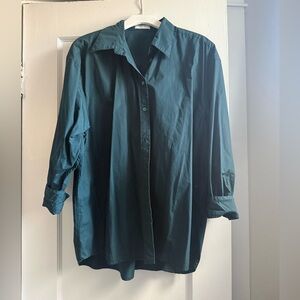 Babaton Dark Teal Lightweight Shirt Jacket